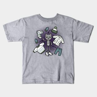 Winter cat Kids T-Shirt